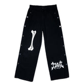 INS Harajuku Style Breasted Casual Loose Denim Trousers