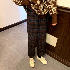 90s Kids Pants in Plaid Check