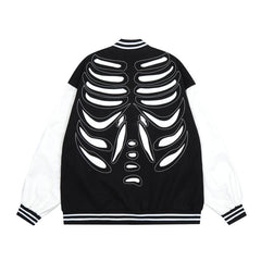 Skeleton Graphic Oversized Varsity Jacket