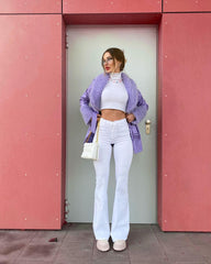 White Flare Leg Pants