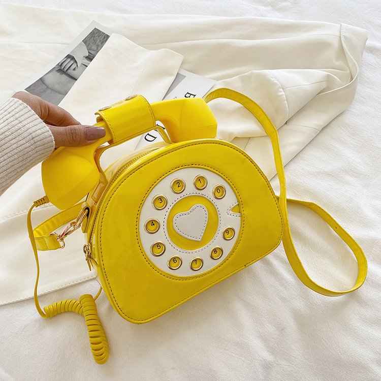 Telephone Shaped PU Leather Shoulder Bag