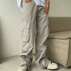 Washed Vintage Baggy Cargo Jeans