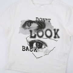 Eye Printed White Crop Top