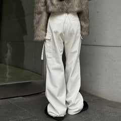 Size Friendly Pocket Drawstring Parachute Cargo Pants