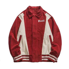 Patchwork Zip Up Corduroy Jacket