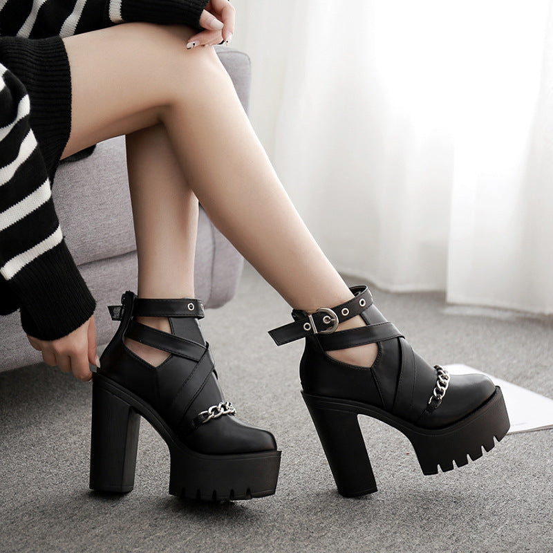 thick heel high heel thick sole cool boots