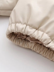 Zipper Hooded Crop Puffer Jacket