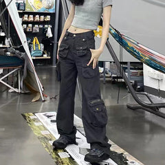 Multi Pockets Straight Leg Cargo Pants