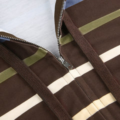 Aesthetic Fairycore Striped Zip Up Hoodie