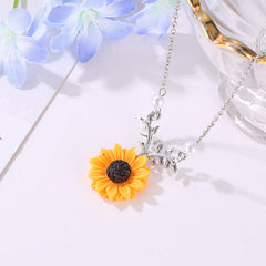 Pearl Sun Flower Necklace