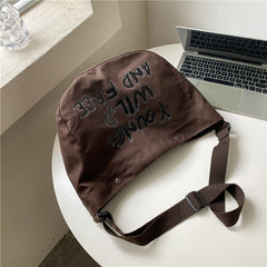 Young Wild and Free Canvas Crossbody Bag