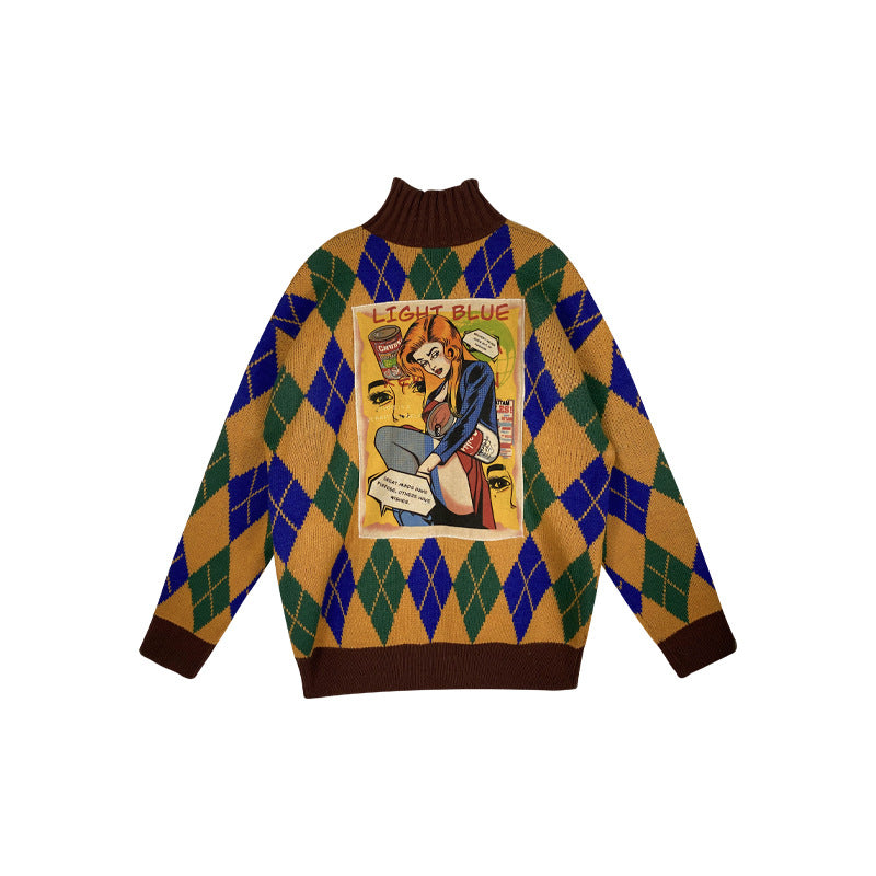 Y2K Harajuku Turtleneck Knit Oversize Warm Long Sweater