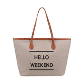 Canvas Fashion Printed Letters Large Capacity Shoulder Bag