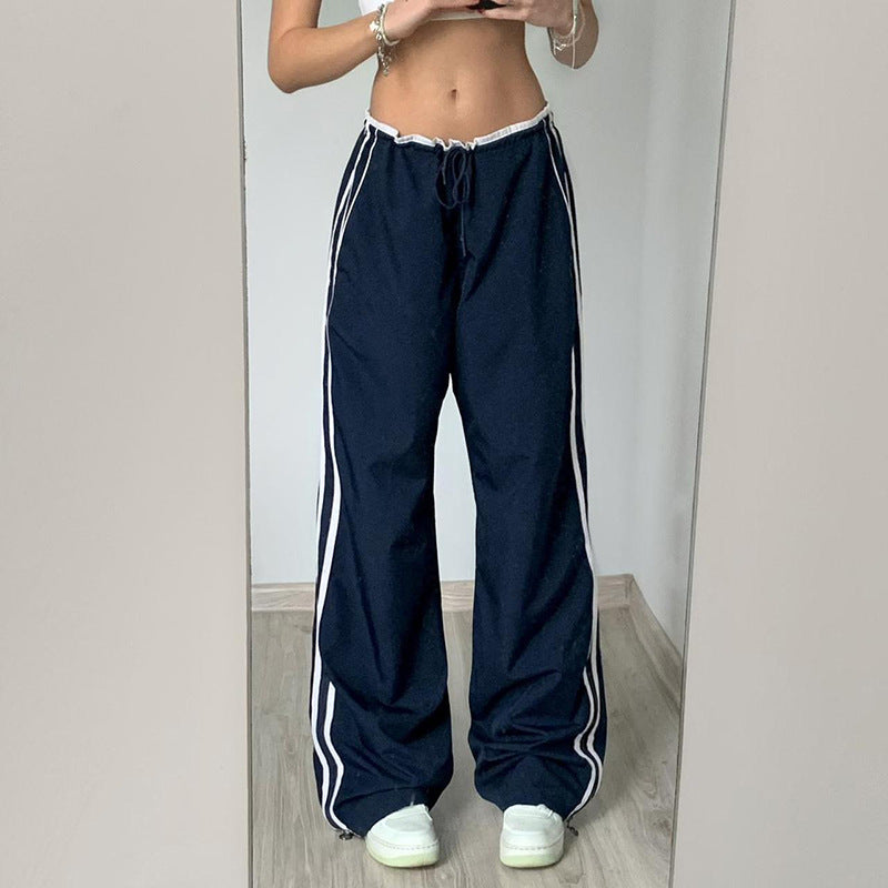 Vintage Striped Piping Sweatpants
