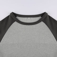 Ribbed Raglan Sleeve Tee