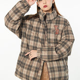 Vintage Plaid Padded Jacket