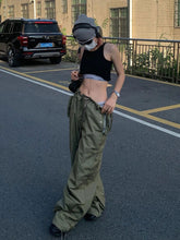 Tie Strap Parachute Baggy Cargo Pants