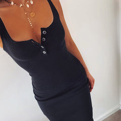 Sling U-neck sexy hip dress
