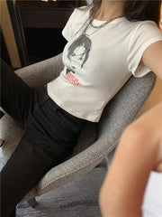 90s Figure Graphic Crop Top