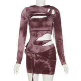 Patchwork Hooded Two-Piece Set