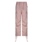 Size Friendly Pink Parachute Cargo Pants