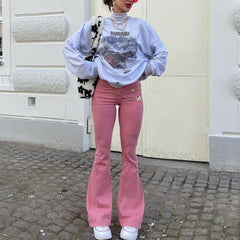 Bubble Gum Flare Leg Jeans