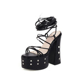 Open-toe Chunky Heel Strappy High-heeled Sandals