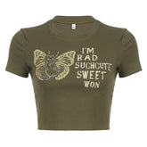 Y2K Butterfly Printed Crop Top