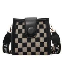 Checkerboard Leopard Print Square Bag