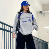 Contrast Letter Graphic Pullover Sweatshirt
