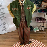 Vintage Badge Embroidered Varsity Jacket