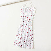 strawberries printed suspender long dress