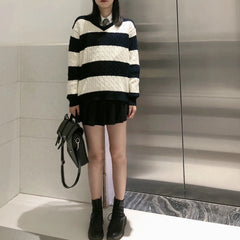 80's Downtown Girl Striped Sweater