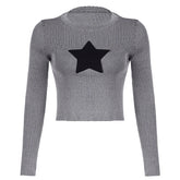 Toweling Star Rib Crop Sweater