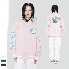 Embroidery Black Air Varsity Jacket