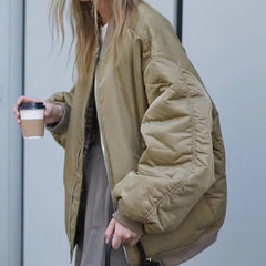 Simple Basic Zip Up Bomber Jacket