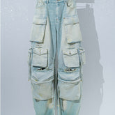 Multi Pockets Vintage Baggy Ripped Cargo Jeans