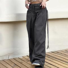 Retro Street Low Waist Wide Leg Pants