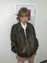 Vintage Wash Motorcycle Pu Leather Jacket