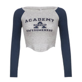 Academy Raglan Long Sleeve Crop Top
