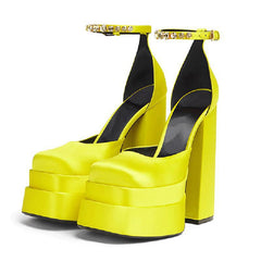 Summer Chunky Heel Hollow Sandals