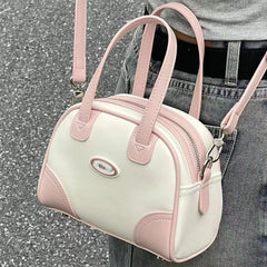 Pink and White Candy Crossbody Bag