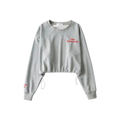 Letter Graphic Vintage Cropped Sweatshirt