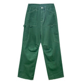 Pocket Green Straight Leg Cargo Jeans