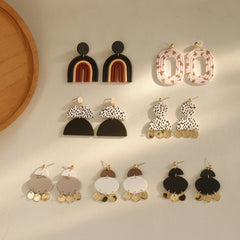 Body Clay Texture Lacquered Acrylic Earrings