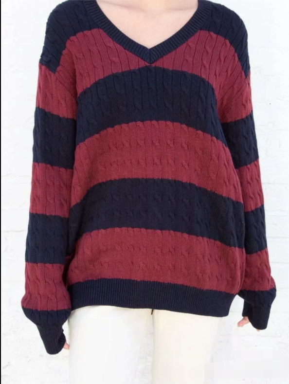 80's Downtown Girl Striped Sweater