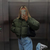 Zipper short padded jacket