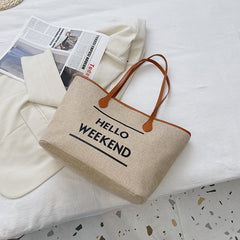 Canvas Fashion Printed Letters Large Capacity Shoulder Bag