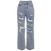 Blue Wash Multi Ripped Jeans