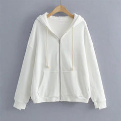 Simple Baggy Zip Up Hoodie